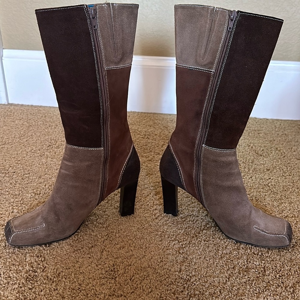 Via Spiga Patchwork Boots, Brown, 8.5 - image 8